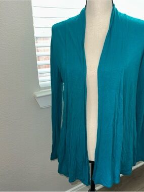 Open-Front Teal Women's Cardigan Sweater